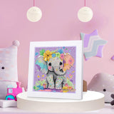 Elephant Diamond Art Painting Kits for Kids with Frame, Animal Diamond Art for Kids Ages 4-8-12, Easy Kid Gem Painting Kit with Beautiful Package for Gift Home Wall Decor (7x7 inch) xackcme