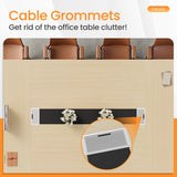 Furmax 8FT Conference Table, 94.48” Meeting Seminar Table with Cable Grommets, Boardroom Table Workstation for Office Conference, Meeting Room (Light Oak) Furmax