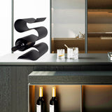 NETRCRHOM Wine Rack Countertop, Freestanding Creativity Modern Small Wine Holder, Tabletop Wine Stand for Kitchen Wine Bar Inside Cabinet, Pantry Decor-5 Bottle NETRCRHOM