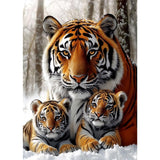 CEOVR Tiger Diamond Art Kits for Adults, Winter Animal Diamond Painting Dots 5D DIY Full Drill Gem Art, Wall Decor for Home Office 12x16in CEOVR
