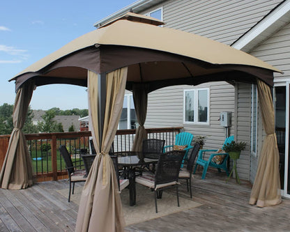 10' x 12' Gazebo Privacy Curtain Set for #GF-12S004B-1 by ABCCANOPY Brown