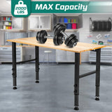 OLBRUS 48 "Adjustable Workbench, Heavy Duty 2000 LBS Load Capacity Hardwood Workbench Suitable for Workshop, Office, Garage, Home (Rubber Pad丨No Power Outlets 48"x24") OLBRUS