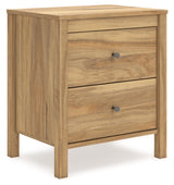 Signature Design by Ashley Bermacy Casual 2-Drawer Nightstand with Straight Legs, 24.37" Tall, Light Brown Signature Design by Ashley