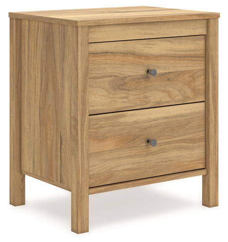 Signature Design by Ashley Bermacy Casual 2-Drawer Nightstand with Straight Legs, 24.37" Tall, Light Brown Signature Design by Ashley