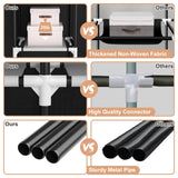 VTRIN Portable Closet, Large Capacity Portable Wardrobe with 2 Hanging Rods and 8 Storage Shelves, Sturdy Free Standing Closet Wardrobe for Hanging Clothes with Side Pockets, Black VTRIN