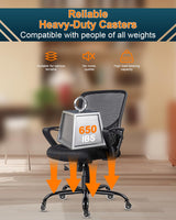 RidRed Office Chair Wheels - Replacement Rubber Wheels - Universal Fit 3 Inch Chair Casters, Heavy-Duty Chair Wheels, Noise Free, Fits 98% Chair, for All Floor (5) RidRed