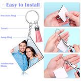 Modacraft Sublimation Keychain Blanks, 80Pcs Sublimation Keychain Making Kit with Square Heat Transfer Blanks, Tassels, Keychain Rings, Jump Rings for Keychain Project Thanksgiving Christmas Gift Modacraft