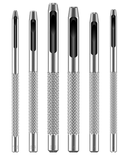 UNCO- Hollow Leather Hole Punch Set, 6 pcs, Steel, Leather Hole Punch Tool, Leather Punch Tool, Hole Punch for Leather Punch Set, Hollow Punch Set, Gasket Hole Punch Set, Hollow Hole Punch Set UNCO
