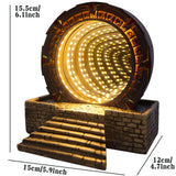 Starlight-gate Ring Mirror Time Tunnel Infinity Mirror Modelling 3D Night Light LED Table Lamp Collectable Gift Gaming Sculpture Home Decor (Led Light) brableewear
