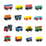 Wondertoys 16 Piece Magnetic Wooden Train Set for Toddlers - Includes Storage Bag and Track Accessories Wondertoys