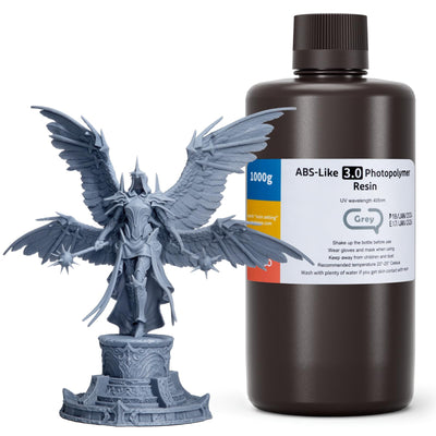 ELEGOO ABS-Like 3.0 3D Printer Resin, Upgraded ABS-Like Resin with High Precision, Toughness, Lower Shrinkage and Viscosity, 405nm Fast UV-Curing 3D Resin for MSLA/LCD/DLP 3D Printer, Grey 1000g