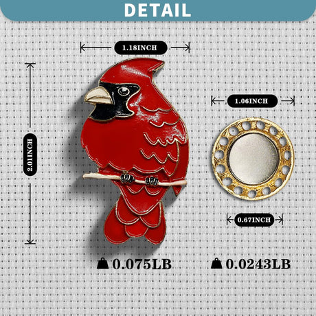 Magnetic Needle Minder Magnet Embroidery Accessories and Supplies Embroidery Needle Holder Cross Stitch Holder Needlework Supplies (Cardinal) seminhoof