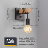 Lightess Black Wall Sconces Dimmable, Edison Wall Light with ON/Off Dimmer Switch, 1-Light Industrial Farmhouse Wall Lamp for Barn Kitchen, Living Room, LG9928784 Lightess