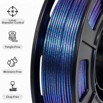 RepRapper PLA Filament, Multicolor Shiny 3D Printer Filament, Sparkle Galaxy Silk PLA1.75MM for 3D Printer, Glow in The Dark Glitter Laser Series 3D Printing Filament, 250g*4 Pack - WoodArtSupply