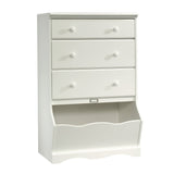 Sauder Pogo 3-Drawer Chest, L: 30.08" x W: 19.37" x H: 47.01", Soft White Sauder
