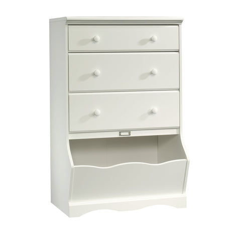 Sauder Pogo 3-Drawer Chest, L: 30.08" x W: 19.37" x H: 47.01", Soft White Sauder