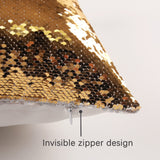 ORJ Sublimation Sequin Pillow Case Blanks 16''x16'' Flip Reversible Mermaid Decorative Personalized Cushion Throw Pillow Covers for Kids (Golden) ORJ