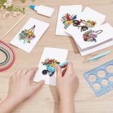 WEBEEDY 20 Sets Paper Quilling Kit for Adult Beginner DIY Flower Basket Themes Quilling Blank Card Kit 5 Styles Flower Basket Greeting Card Making Kit with Instruction for Birthday Halloween Christmas WEBEEDY