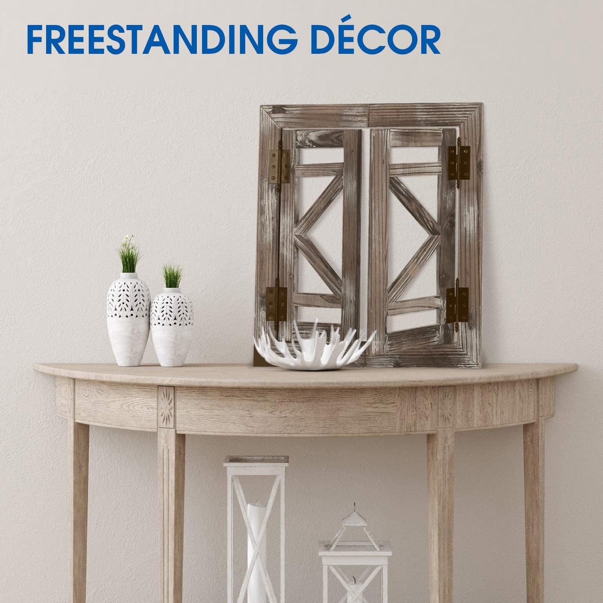 J JACKCUBE DEISGN Rustic Wood Window Frame with Opening-doors, Wall Art Decor Hanging Window Panes, Farmhouse Wall Décor for Living Room, Bathroom, Kitchen and More -MK587A J JACKCUBE DESIGN