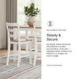 Signature Design by Ashley Gesthaven Modern Dining Table with 4 Chairs and Bench, Set of 6, White & Light Brown Signature Design by Ashley