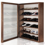 TJ.MOREE Sunglasses Organizer Storage Wall Mounted: 13 x 15.6 inches Eyewear Display Case Rustic Wood Eyeglasses Holder Large Glasses Storage Box, Brown TJ.MOREE