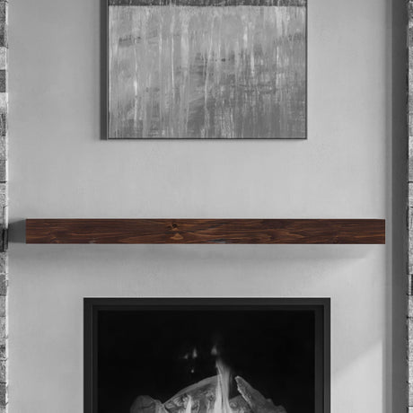 Dakota 48 Inch Floating Fireplace Mantel Shelf | Burnished Walnut | Handcrafted Natural Pine Wood Shelves | Rustic Farmhouse Wall-Mounted Mantel for Fireplaces & Home Decor | 48” W x 3” H x 8” D MANTELSDIRECT