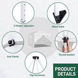 VINGLI 10x10 Pop Up Canopy Tent with Sidewalls, Outdoor Gazebo Canopy Tent, Patio Event Tents Outdoor Commercial Canopy for Parties (White) VINGLI