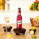 3 Pieces Wood Risers for Decor Wood Pedestal Mini Riser Stand Round Wooden Riser Rustic Farmhouse Riser for Decor Tiered Tray Decor Riser for Home Kitchen (Brown, 5/4/3 Inch) Amyhill