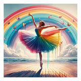 FHBUBPUP Rainbow Diamond Painting Kits for Adults, Dancing Woman Diamond Art Kits for Beginners, 5D DIY Full Drill Round Diamond Point Gem Art, Craft Gift Suitable for Home Wall Decoration 12×12Inch FHBUBPUP