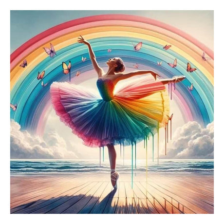 FHBUBPUP Rainbow Diamond Painting Kits for Adults, Dancing Woman Diamond Art Kits for Beginners, 5D DIY Full Drill Round Diamond Point Gem Art, Craft Gift Suitable for Home Wall Decoration 12×12Inch FHBUBPUP