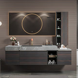 ZGNBSD Bathroom Vanity with Sink- Solid Wood Bathroom Vanity Include Smart LED Defog Mirror ＆ Multi-Cabinet Storage Space, Wall Mounted Bathroom Vanity Cabinet (60'') ZGNBSD