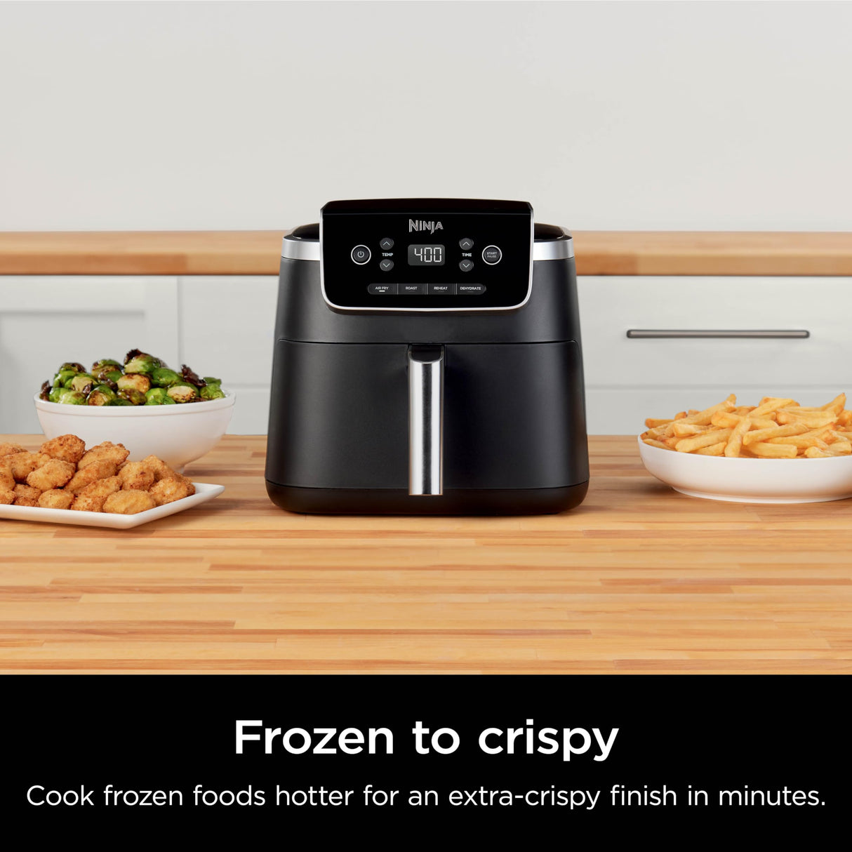 Ninja Air Fryer Pro 4-in-1 with 5 QT Capacity, Air Fry, Roast, Reheat, Dehydrate, Air Crisp Technology with 400F for hot, crispy results in just minutes, Nonstick Basket & Crisper Plate, Grey, AF141 Ninja