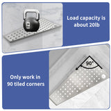 mivndeeopu 12" Corner Shower Shelf 2-Pcs, Rustproof 304 Stainless Steel Corner Shower Shelves with Razor Holder Slot Design Recessed Bathroom Shower Shelf for Tiled Wall (Brushed Silvery) mivndeeopu