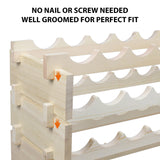 Smartxchoices 72 Bottles Stackable Modular Wine Rack, 6-Tier 72 Slots Floor Wine Storage Stand Wooden Wine Holder Display Shelves, Wobble-Free, Solid Wood, Floor Free Standing Smartxchoices