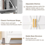 Metal Storage Cabinet with Doors and Shelves,Farmhouse Storage Cabinet with Barn Doors,71" Kitchen Pantry Cabinet,Versatile Storage for Home,Office,Bathroom(White) Baborokic