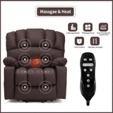DURASPACE Power Lift Recliner Electric Lift Massage Recliner Chairs with Heat, Large Shell Faux Leather Backrest Lift Chair Recliners for Elderly, Seniors (Brown) DURASPACE