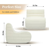 KKdema Bean Bag Chair, Fireside Bean Bags Lazy Sofa Sack, Big Beanbag Chair Floor Couch, Memory Foam Lounge Chair for Bedroom, Living Room, Office and Home, White KKdema