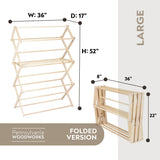 Pennsylvania Woodworks Clothes Drying Rack: Solid Maple Hard Wood Laundry Rack for Sweaters, Blouses, Lingerie & More, Durable Folding Drying Rack, Made in USA, No Assembly Needed, Large Pennsylvania Woodworks