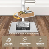 Nidouillet 9-Tier Metal Spine Bookshelf, Adjustable Vertical Tower for Books, Tall & Narrow Ladder Bookcase, Space-Saving Multipurpose Corner Storage Shelf, Display Stand, Tool-Free Assembly, White Nidouillet