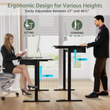 Our Modern Space 2-Drawer Height Adjustable 45" Electric Standing Desk - Upgraded Ultra Durable Home Office Large Rectangular Computer Table or Laptop Sit Stand Workstation - Black Our Modern Space
