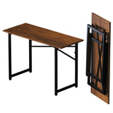 Lutown-Teen 47 inch Folding Desk No Assembly Required, Writing Gaming Computer Camping Table, Home Office Desk, Mahogany Lutown-Teen
