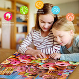 HUADADA Jigsaw Puzzles for Adults 1000 Pieces, Donuts Interlock Perfectly Letter on Back No Dust, Home Decor Birthday Party Gift Toy for Men Women Olders Seniors (27.5"x19.6"), 1:1 Poster HUADADA