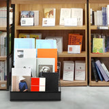 QWORK 4-Tiered Metal Book Display Stand – 18.4 x 16.6 x 14.5, Book Signing Wire Rack, Space-Saving Tabletop Cd Display Countertop Magazine Rack for Picture Literature Brochure Library Classroom QWORK