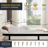 Lxvunan Twin Mattress, 10 Inch Mixed Mattress, Individually Packaged Bag Spring Mattress, Breathable and Comfortable, Pressure Relief, Containing Gel Memory Foam, Suitable for Various Bedsteads Lxvunan