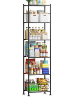 Sakugi Storage Shelves - 6 Tier Shelf Organizer, Sturdy Metal Garage Shelving with Adjustable Leveling Feet, Space-Saving Shelves Organizer for Pantry, Laundry, Kitchen (18" x 12" x 70", Black) Sakugi