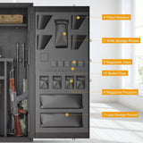 TTSITG Large Rifle Safe, 30-40 Gun Safe for Rifle and Shotgun/Rifle Pistol Rack/Storage Pocket/Removable Shelf/Silent Mode/External Battery/LED,180° Open Door Panel Organizer Gun Safe Unassembled TTSITG