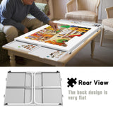 Puzzle Table 1500 Pieces,Jigsaw Puzzle Table Metal,Puzzle Table with Drawers,Puzzle Board with Legs,Grey and White Color,Puzzle Tables for Adults,Jigsaw Puzzle Board with Drawers Doerpuz