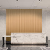Art3d 8-Pack 96 x 6in. WPC Acoustic Slat Wall Panel for Modern Interior Decor, TV Background, Living Room, Oak Art3d