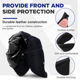Jecery 2 Pcs Welding Helmet Cover and Helmet Bib Set, Welding Accessories with Press Fit Seal for Neck Protection, Fits Most(Black) Jecery