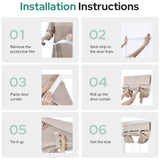 HOMEIDEAS 100% Linen Blackout French Door Curtains, Privacy Door Window Curtains, 26 X 68 Inch Room Darkening Blinds, Thermal Insulated Shades for Bedroom, 1 Panel, Natural HOMEIDEAS